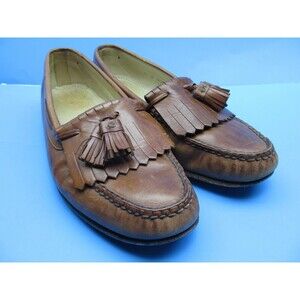 Florsheim Royal Imperial Brown Leather Kilted Tassel Loafers Size US 11 D